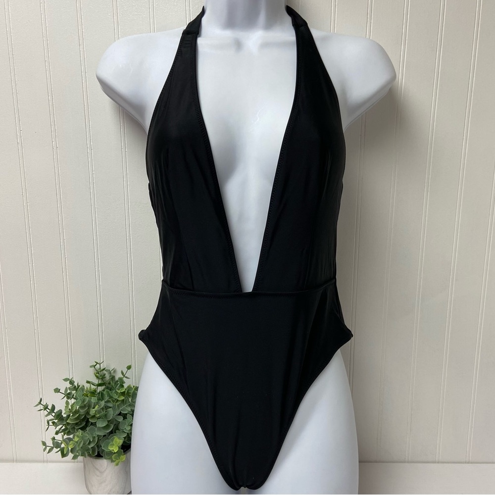 Kendall & Kylie Black Halter Swimsuit